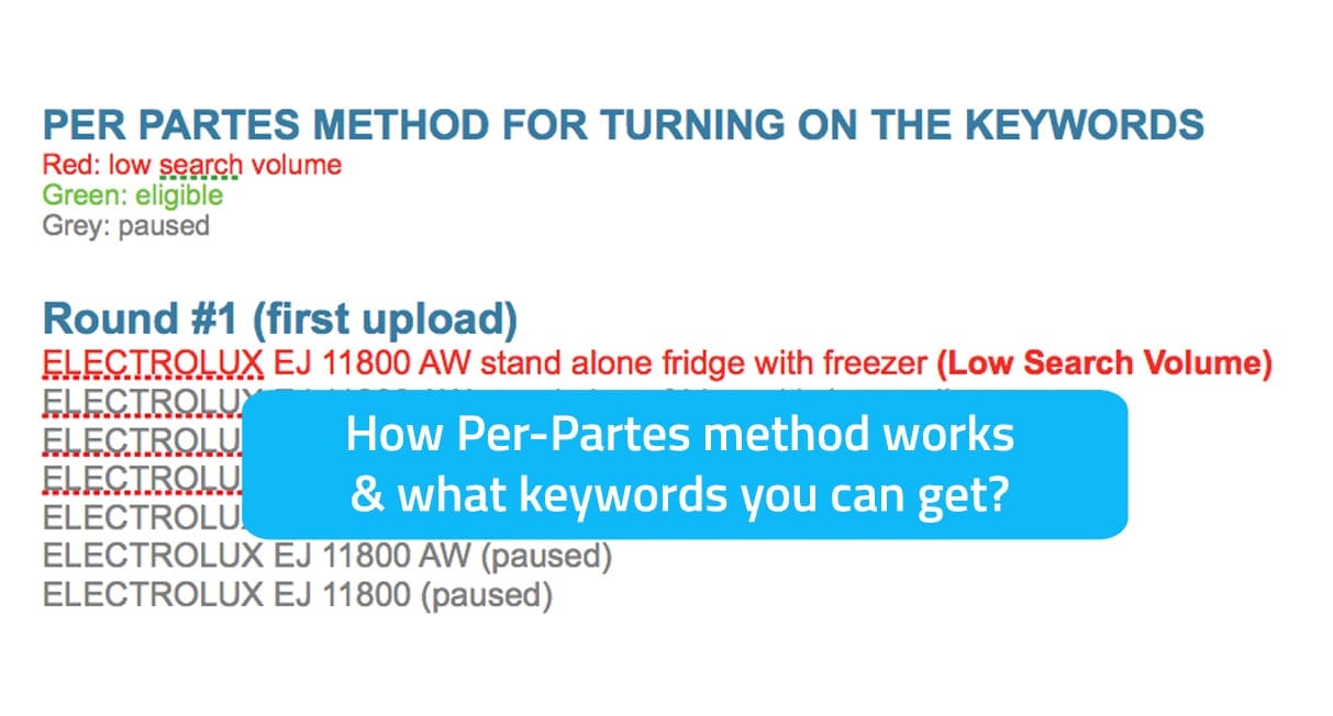 How per-partes for gradually enabling keywords works in Google AdWords