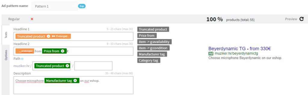 How to create Product-Group text ads for Google Search