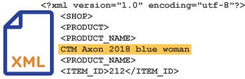 XML product data feed