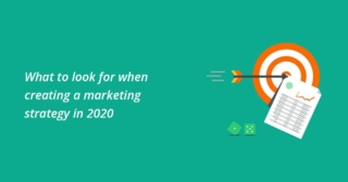 Marketing strategies 2020, target with arrow and dices