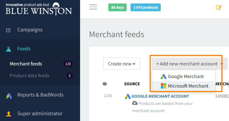 Downloading data from Merchant to BlueWinston
